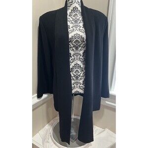 Steve Fabrikant Black Sweater Cardigan Santana Knit 1X XL Quiet Luxury